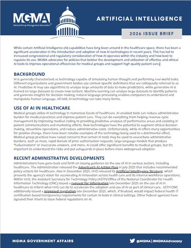 MGMA 2026 Artificial Intelligence