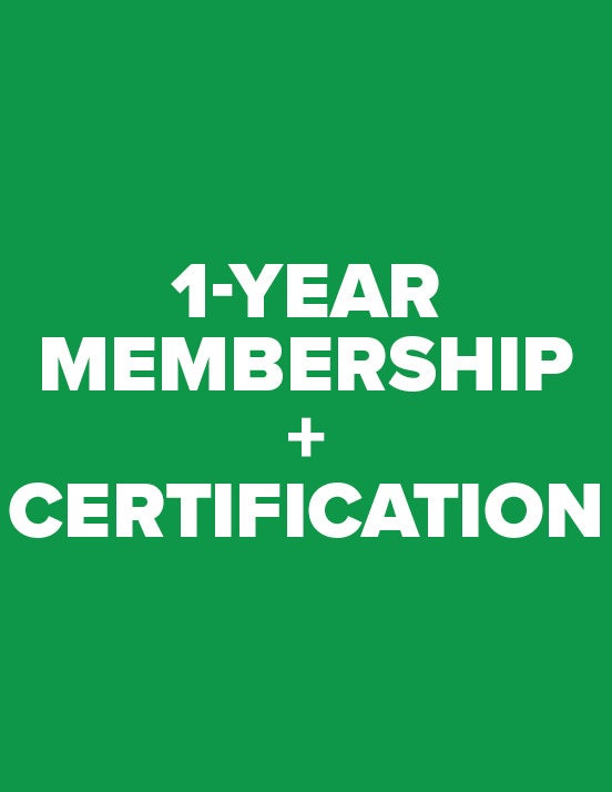 One year membership plus certification graphic