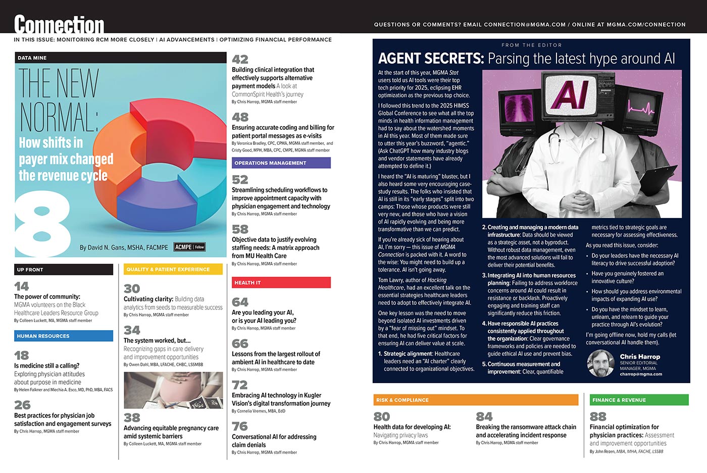 Table of Contents - April 2025 MGMA Connection magazine